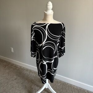 MSK Black and White Long Sleeve Dress